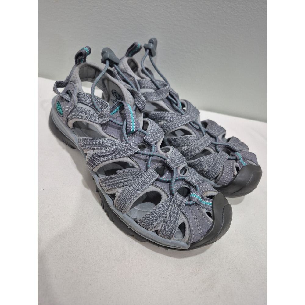 Keen Whisper Women's Sz 5.5 Grey/Peacock Green Sandals 1022814